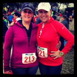 Me and Lindslee running in for the finish at Resolution Run