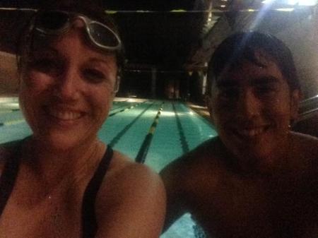 My son taught me how to swim.